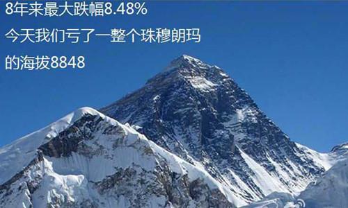 数据告诉你单日跌幅有多惨？今天输了一整个珠穆朗玛的海拔