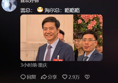 海尔老总，才不想当雷军跟班